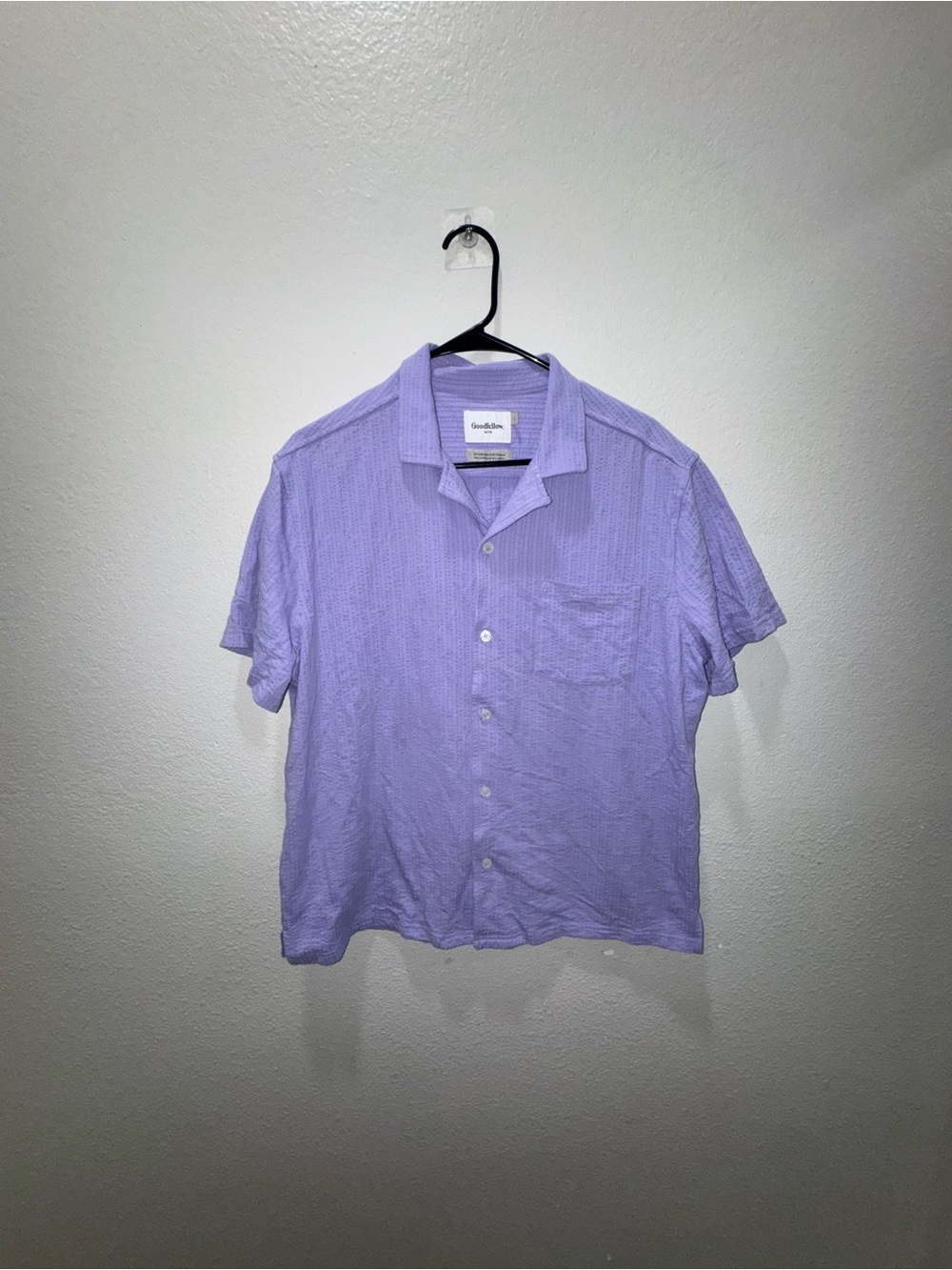 Goodfellow & Co Lavender Short Sleeve Button-Down Shirt